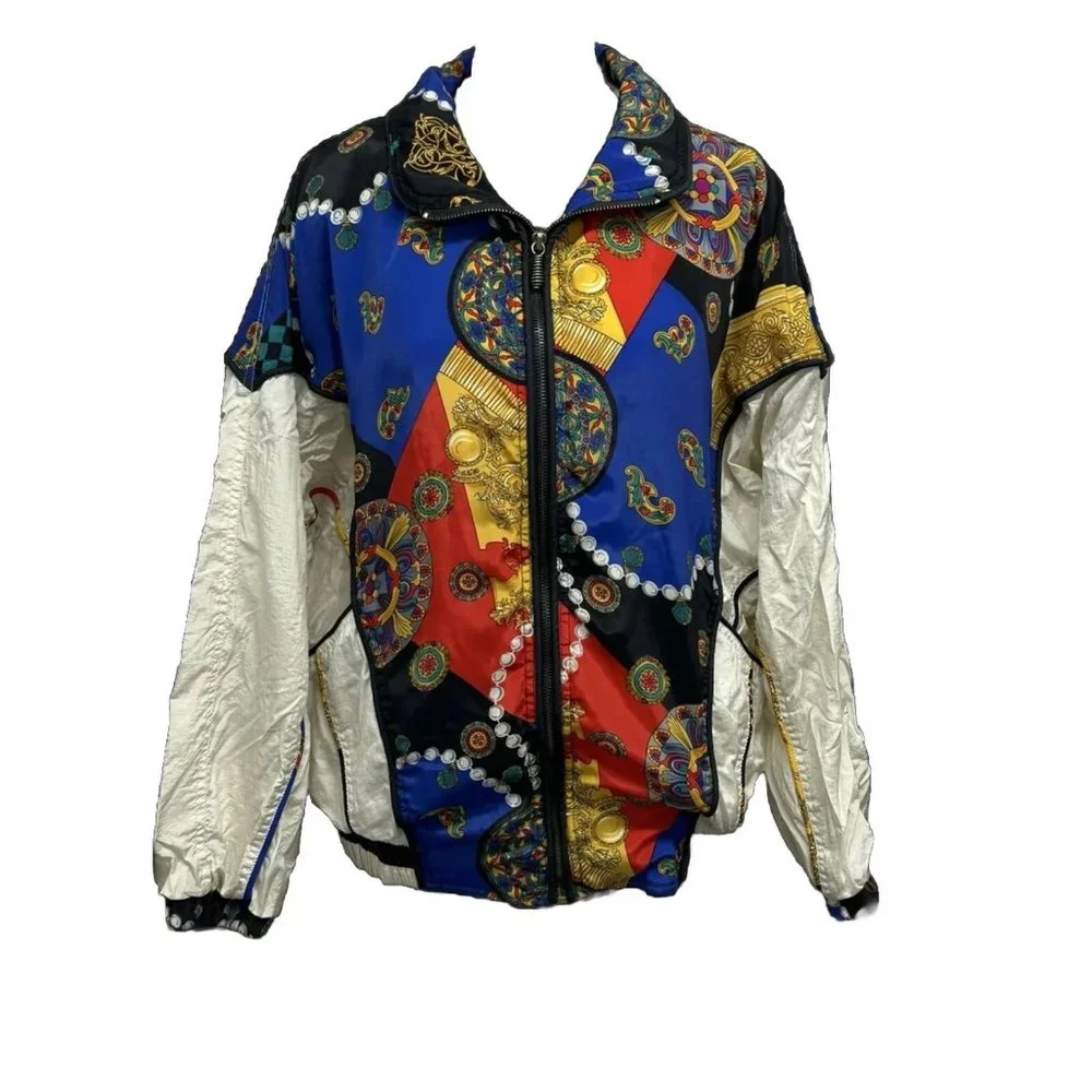 Vintage 90s East West Women Small Track Suit Windbreaker Jacket Oversized - Picture 1 of 11